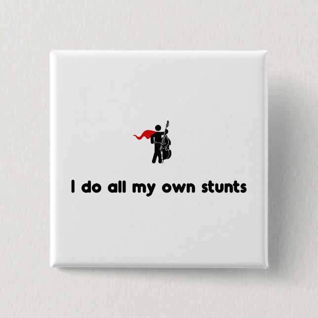 Double Bass Hero 2 Inch Square Button (Front)