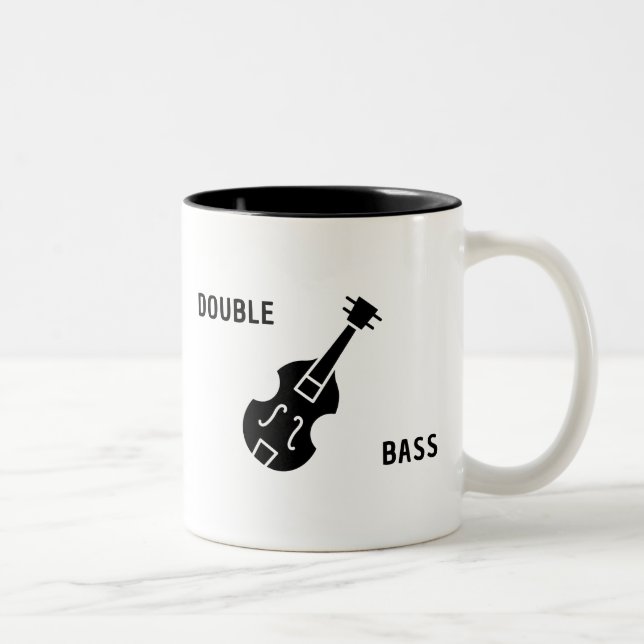 Double Bass in Black Two-Tone Coffee Mug (Right)