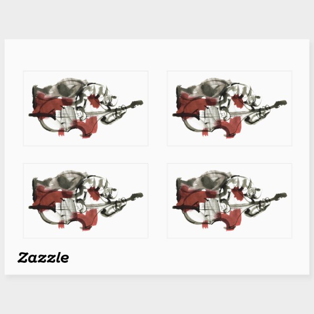 Double bass player sticker (Sheet)
