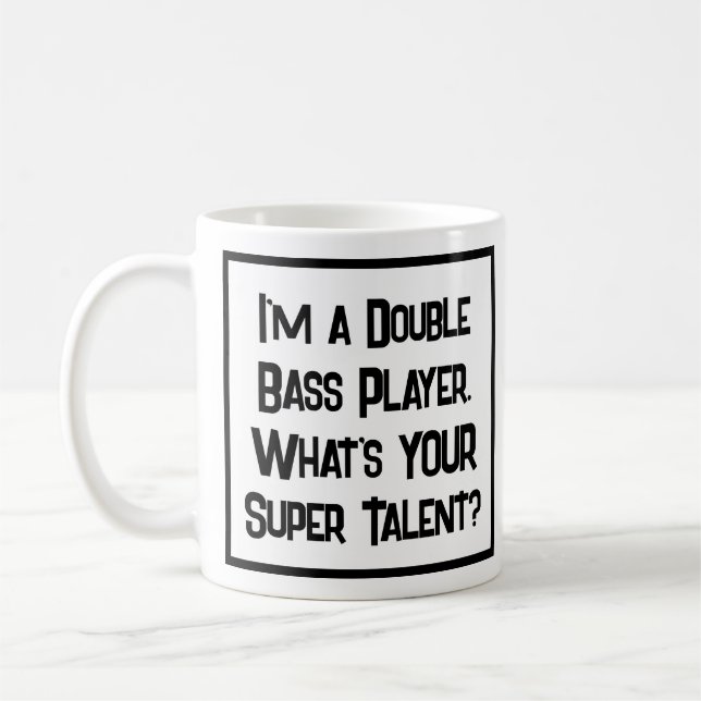 Double Bass Player Super Talent. Coffee Mug (Left)