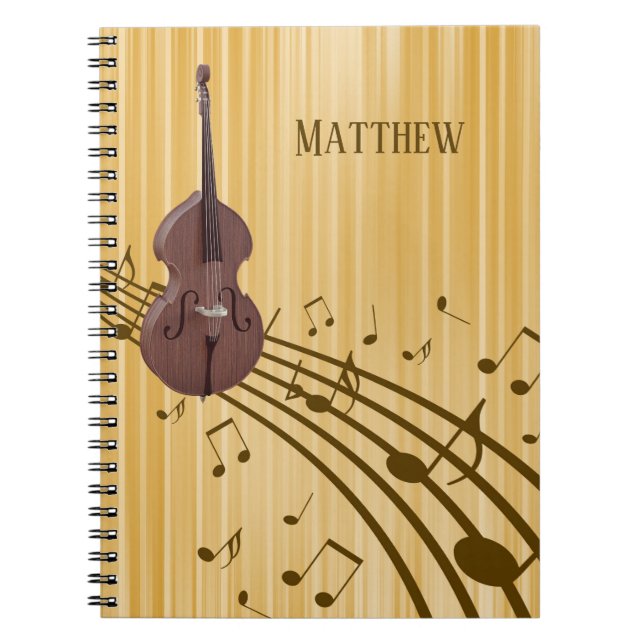 Double Bass String Instrument (medium) Spiral Notebook (Front)