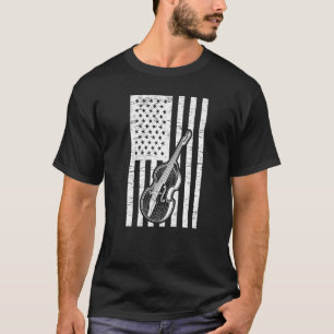 Double Bassist US Flag Double Bass Instrument Prem T-Shirt