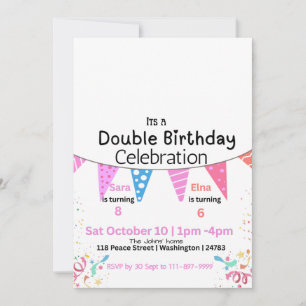 Double Birthday Celebration  Invitation