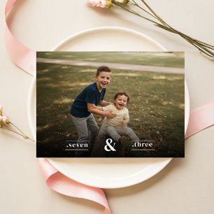Double Birthday Two Kids Photo Party Celebration Invitation