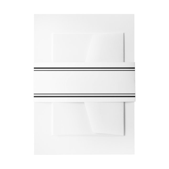 Double Black Border Portrait Belly Band Invitation Belly Band (Front Example)