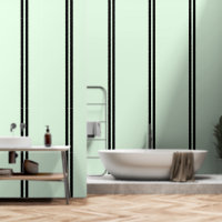 Double Black Stripes On Pale Green 