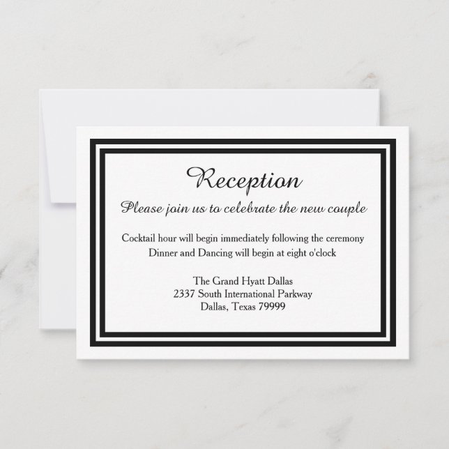 Double Black Trim-Reception Invitation (Front)