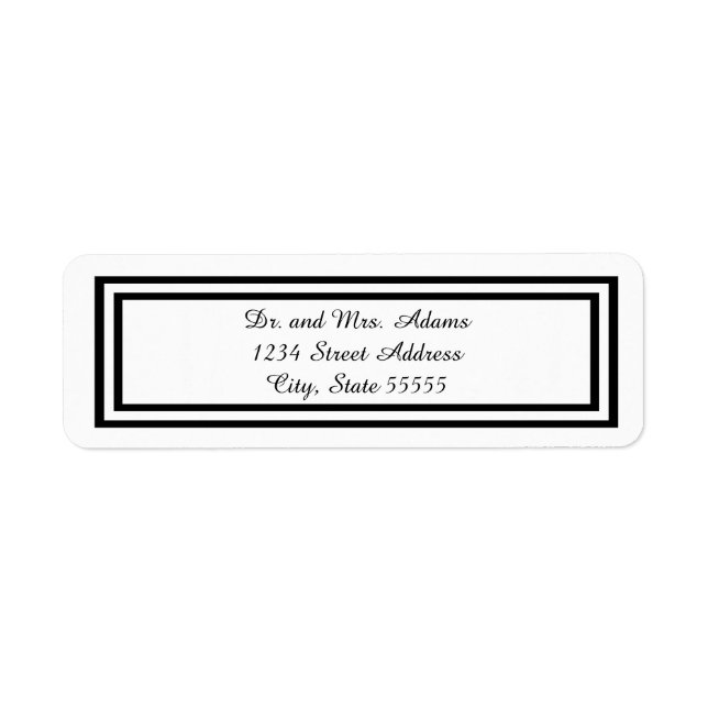 Double Black Trim - Return Address Label (Front)
