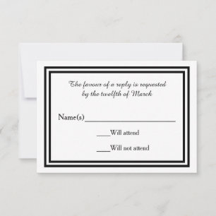 Double Black Trim - RSVP Card