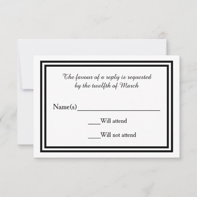 Double Black Trim - RSVP Card (Front)