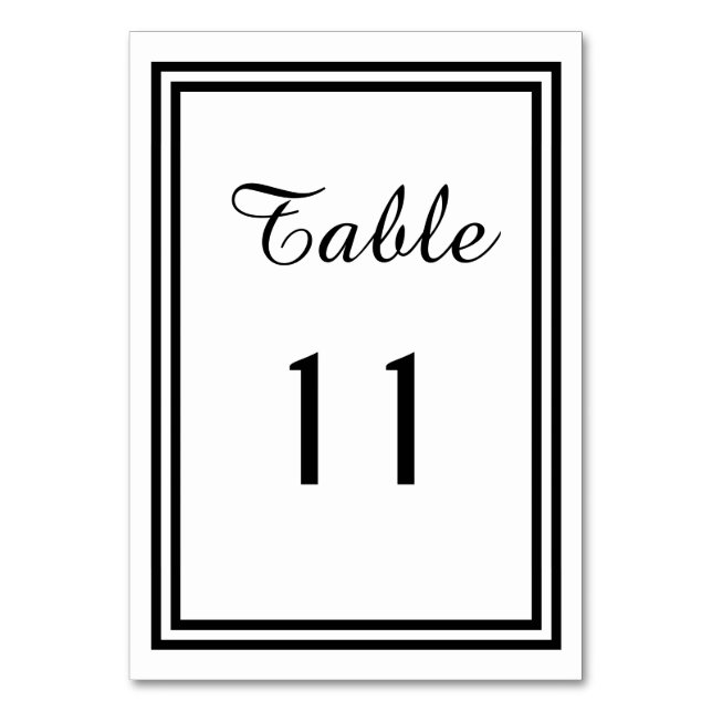 Double Black Trim - Table Number (Front)