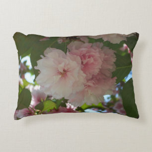Double Blossoming Cherry Tree I Spring Floral Accent Pillow