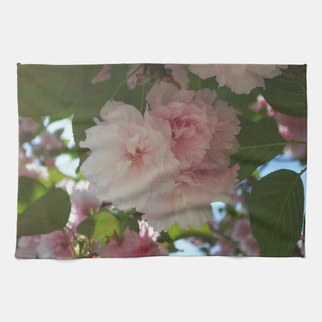 Double Blossoming Cherry Tree I Spring Floral Kitchen Towel (Horizontal)