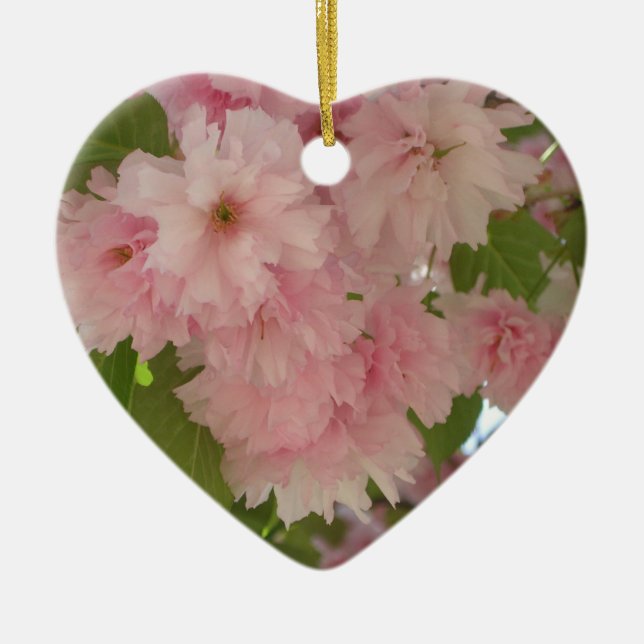 Double Blossoming Cherry Tree II Spring Floral Ceramic Ornament (Front)