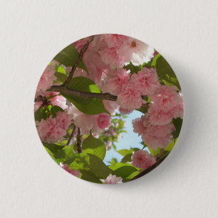 Double Blossoming Cherry Tree III Spring Floral 2 Inch Round Button
