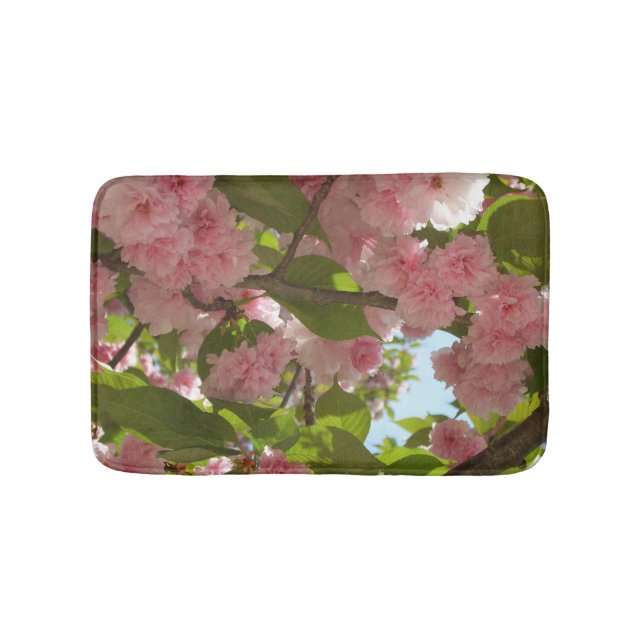 Double Blossoming Cherry Tree III Spring Floral Bath Mat (Front)