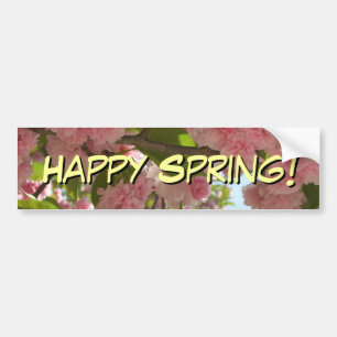 Double Blossoming Cherry Tree III Spring Floral Bumper Sticker