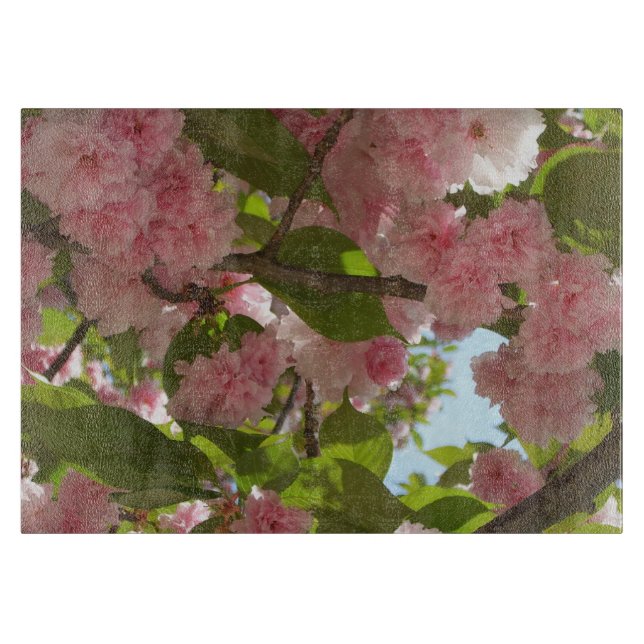 Double Blossoming Cherry Tree III Spring Floral Cutting Board (Front)