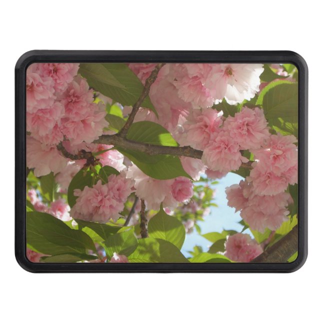 Double Blossoming Cherry Tree III Spring Floral Trailer Hitch Cover (Front)
