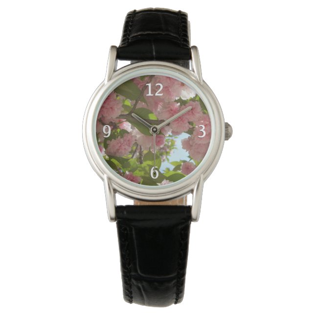 Double Blossoming Cherry Tree III Spring Floral Watch (Front)