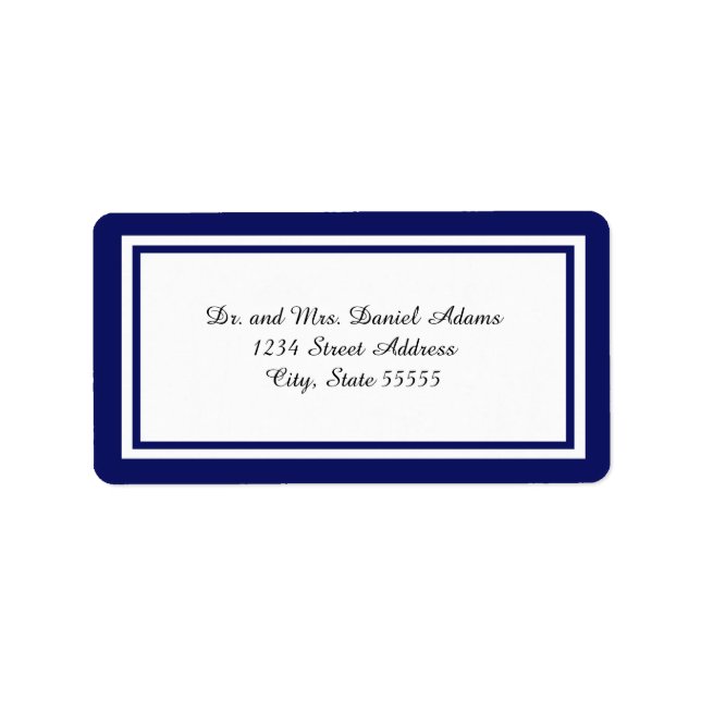 Double Blue Trim - Address Label (Front)