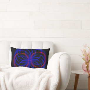 Double Blueberry Accent Geometric Throw Pillow