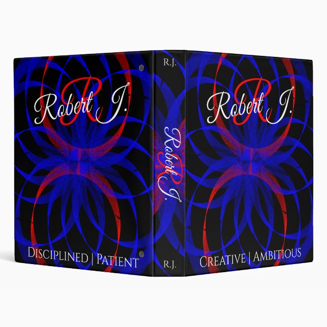 Double Blueberry Color Geometric Virtue Binder (Background)