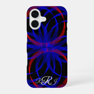 Double Blueberry Colour Geometric iPhone 16 Case