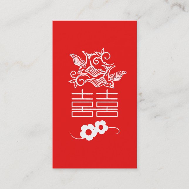 Double Bonheur - Carte de visite Feng Shui (Devant)
