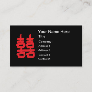 Double bonheur en Carte de visite rouge