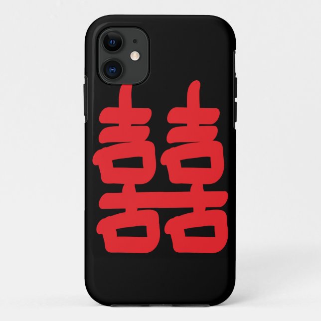 Double bonheur en Coque rouge (Dos)