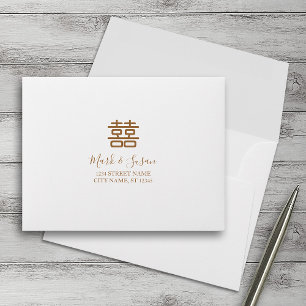 Double Bonheur Enveloppes RSVP de mariage chinois