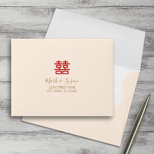 Double Bonheur Enveloppes RSVP de mariage chinois