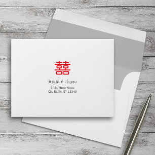 Double Bonheur Enveloppes RSVP de mariage chinois