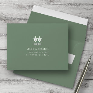Double Bonheur Enveloppes RSVP de mariage chinois