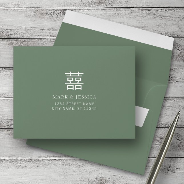 Double Bonheur Enveloppes RSVP de mariage chinois (Créateur téléchargé)