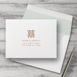 Double Bonheur Enveloppes RSVP de mariage chinois
