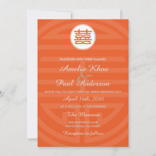 Double Bonheur Faire-part de mariage chinois
