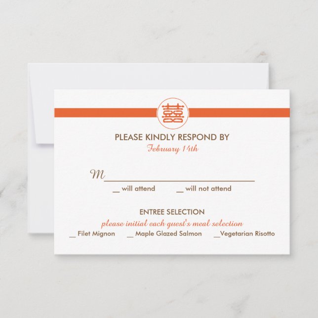 Double Bonheur Faire-part de mariage chinois - RSV (Devant)