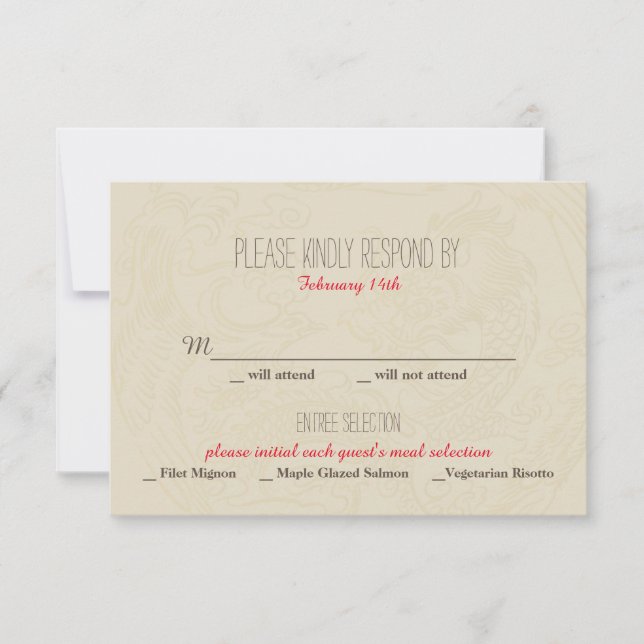 Double Bonheur Faire-part de mariage chinois - RSV (Devant)