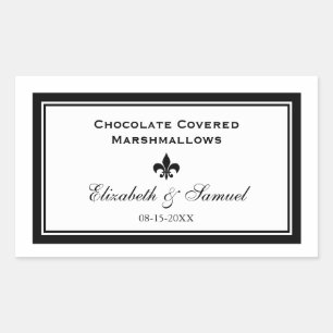 Double border fleur de lis wedding reception candy sticker