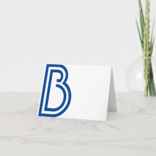 DOUBLE BORDER FONT, PERSONALIZED INITIAL, NOTE CARD
