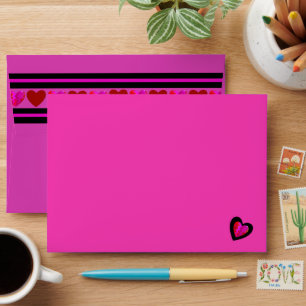 Double border heart lines envelope