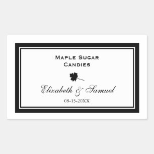 Double border maple leaf wedding reception candy sticker