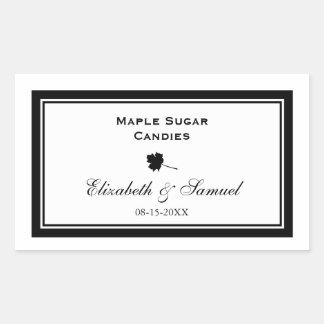 Double border maple leaf wedding reception candy sticker