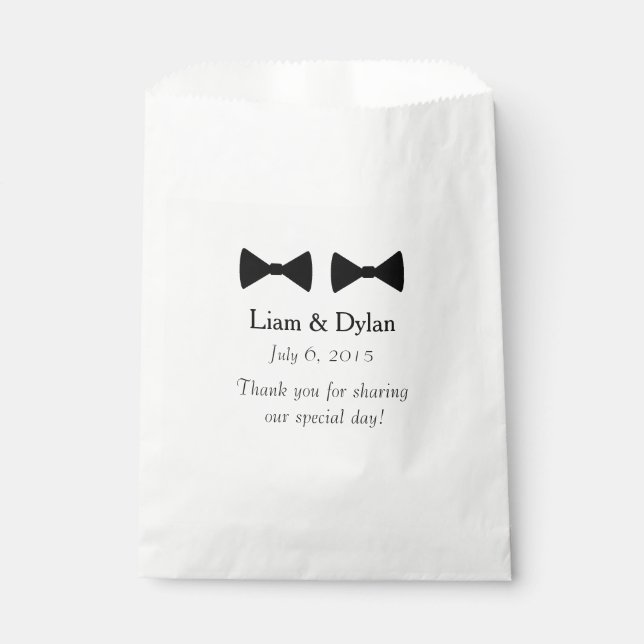 "Double Bow Tie" Personalized Favour Bags (Front)