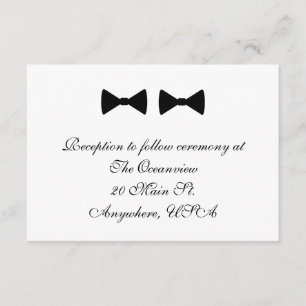 "Double Bow Ties" Reception Cards