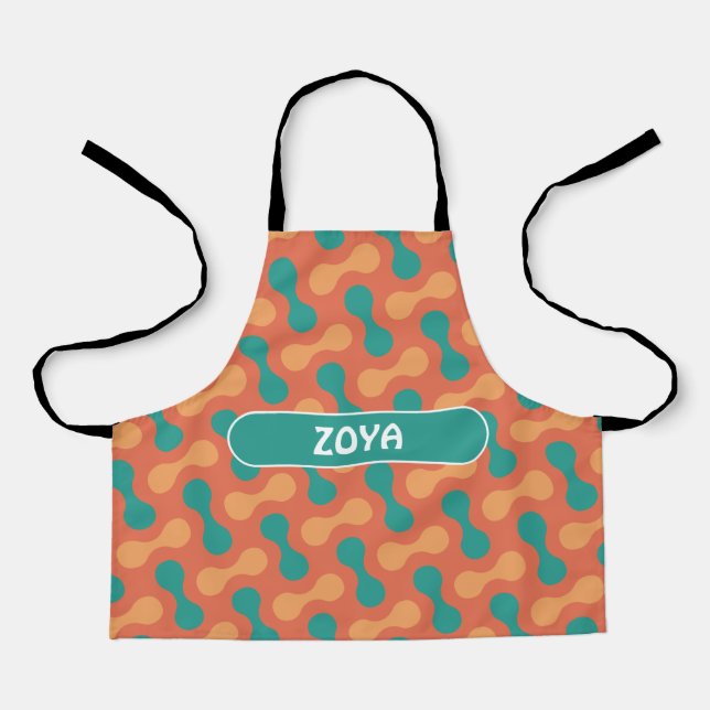 Double Bubble Peach Yellow Minimal Pattern Apron (Front)