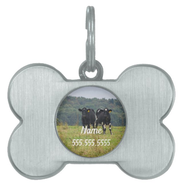 Double Cattle Trouble Pet ID Tag (Front)