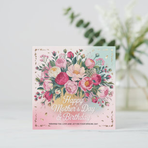 Double Celebration  Birthday & Mother’s Day Holiday Card